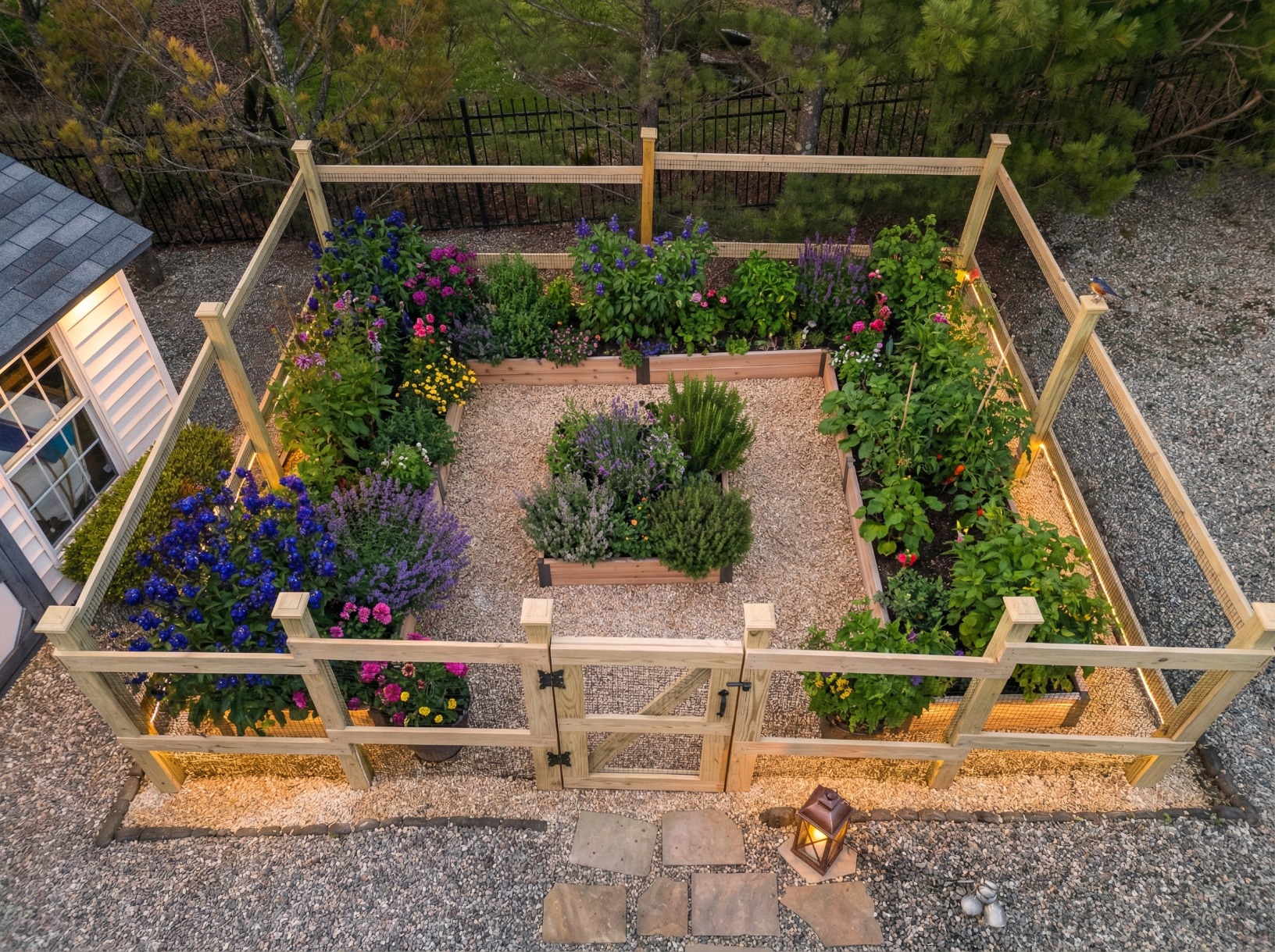 U Shape Garden with Treated Lumber FenceU-Shaped Raised Bed Garden Installation in New Jersey (Holmdel Project)