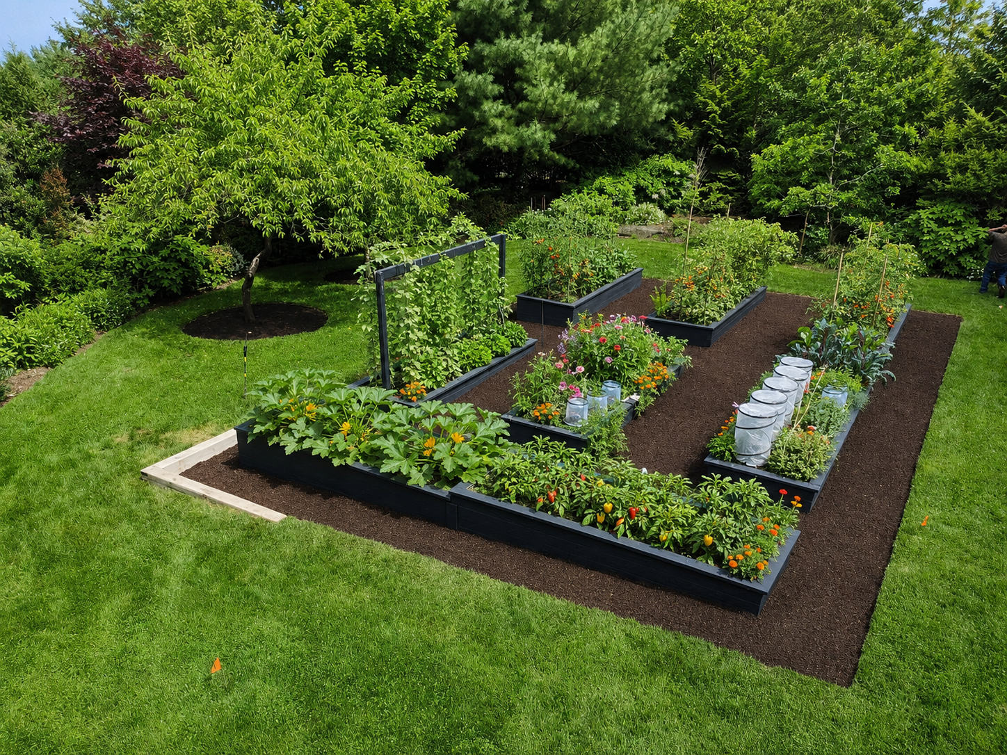 Custom Cedar Raised Garden Beds Installation in Rumson, NJ